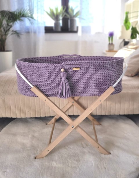 Kosz Mojżesza BOHO Handmade ze stojakiem lila My Sweet Baby Kosz Mojżesza BOHO Handmade ze stojakiem lila My Sweet Baby