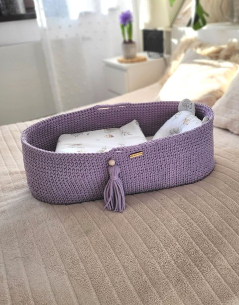 Kosz Mojżesza BOHO Handmade ze stojakiem lila My Sweet Baby Kosz Mojżesza BOHO Handmade ze stojakiem lila My Sweet Baby