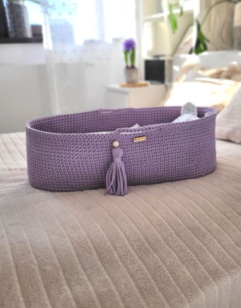 Kosz Mojżesza BOHO Handmade ze stojakiem lila My Sweet Baby Kosz Mojżesza BOHO Handmade ze stojakiem lila My Sweet Baby