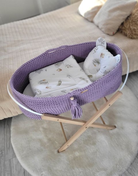 Kosz Mojżesza BOHO Handmade ze stojakiem lila My Sweet Baby Kosz Mojżesza BOHO Handmade ze stojakiem lila My Sweet Baby