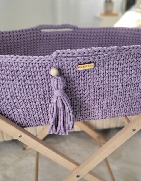 Kosz Mojżesza BOHO Handmade ze stojakiem lila My Sweet Baby Kosz Mojżesza BOHO Handmade ze stojakiem lila My Sweet Baby