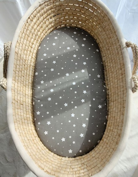 Prześcieradło bawełniane do kosza Mojżesza Boho wózka gondoli 75x35 cm - Mini gwiazdki na szarym My Sweet Baby Prześcieradło bawełniane do kosza Mojżesza Boho wózka gondoli 75x35 cm - Mini gwiazdki na szarym My Sweet Baby