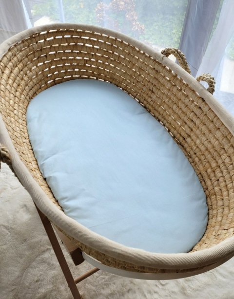 Prześcieradło bawełniane do kosza Mojżesza Boho wózka gondoli 75x35 cm - niebieskie My Sweet Baby Prześcieradło bawełniane do kosza Mojżesza Boho wózka gondoli 75x35 cm - niebieskie My Sweet Baby