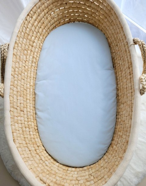Prześcieradło bawełniane do kosza Mojżesza Boho wózka gondoli 75x35 cm - niebieskie My Sweet Baby Prześcieradło bawełniane do kosza Mojżesza Boho wózka gondoli 75x35 cm - niebieskie My Sweet Baby
