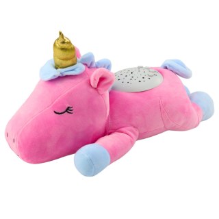 Pluszowy Jednorożec Usypiająca Przytulanka Projektor Dźwięk Szum Różowy