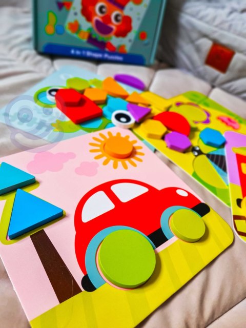 TOOKY TOY Puzzle 4 w 1 Układanka Klocki Mntessori TOOKY TOY Puzzle 4 w 1 Układanka Klocki Mntessori