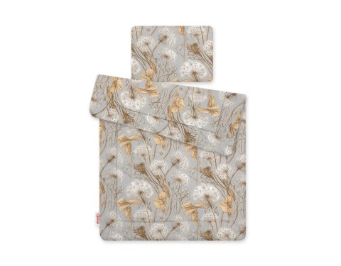Komplet pościeli dla niemowląt z wypełnieniem 2-cz 75x100cm NEWBORN - Dmuchawce na szarości Komplet pościeli dla niemowląt z wypełnieniem 2-cz 75x100cm NEWBORN - Dmuchawce na szarości