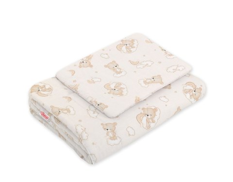 Komplet pościeli dla niemowląt z wypełnieniem 2-cz 75x100cm NEWBORN - Rainbow beige bear Komplet pościeli dla niemowląt z wypełnieniem 2-cz 75x100cm NEWBORN - Rainbow beige bear