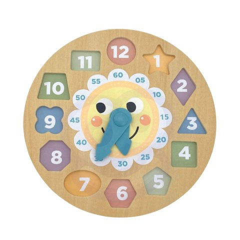 Tooky Toy TOOKY TOY Zegar Drewniana Zabawka Edukacyjna Nauka Czasu Kształtów Tooky Toy TOOKY TOY Zegar Drewniana Zabawka Edukacyjna Nauka Czasu Kształtów