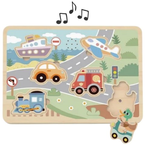 TOOKY TOY Drewniane Interaktywne Puzzle Pojazdy TOOKY TOY Drewniane Interaktywne Puzzle Pojazdy