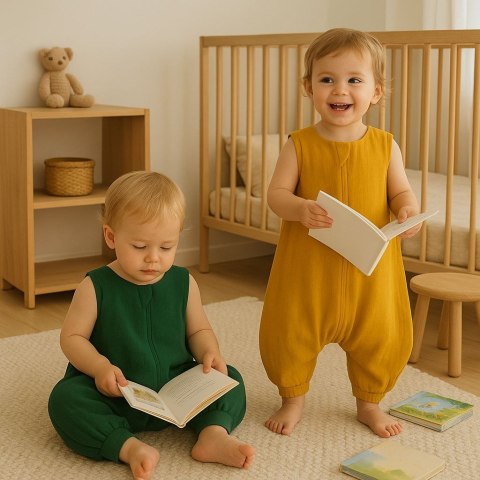 Muślinowy śpiworek dla dzieci z nogawkami XL 2-4 lata letni TOG 1.0 - musztardowy Muślinowy śpiworek dla dzieci z nogawkami XL 2-4 lata letni TOG 1.0 - musztardowy