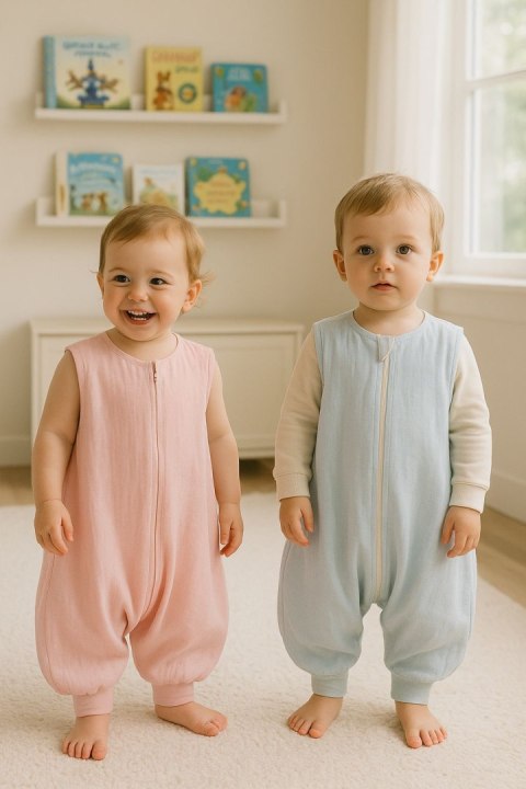 Muślinowy śpiworek dla dzieci z nogawkami L 9-24 mcy letni TOG 1.0 - pastel pink Muślinowy śpiworek dla dzieci z nogawkami L 9-24 mcy letni TOG 1.0 - pastel pink