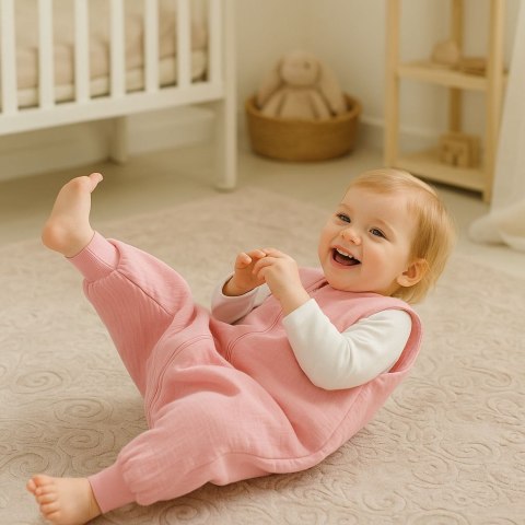 Muślinowy śpiworek dla dzieci z nogawkami XL 2-4 lata letni TOG 1.0 - pastel pink Muślinowy śpiworek dla dzieci z nogawkami XL 2-4 lata letni TOG 1.0 - pastel pink