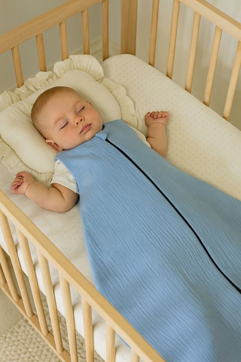 Muślinowy śpiworek dla dzieci zaokrąglony BABY 6-12 mcy TOG 1.0 - blue Muślinowy śpiworek dla dzieci zaokrąglony BABY 6-12 mcy TOG 1.0 - blue
