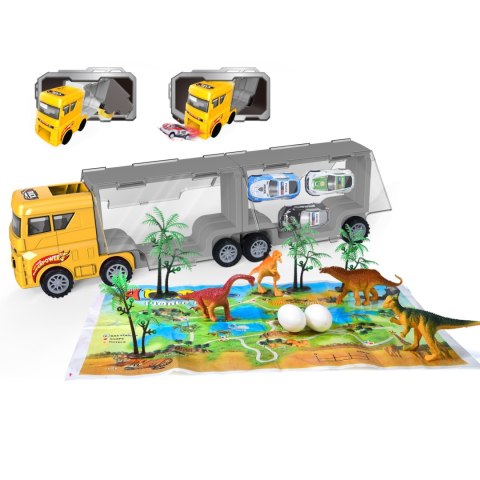 WOOPIE Ciężarówka Transporter 2w1 Zestaw Dinozaurów + Makieta WOOPIE Ciężarówka Transporter 2w1 Zestaw Dinozaurów + Makieta
