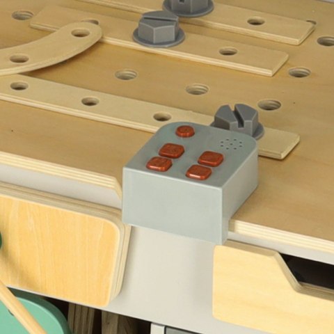 Warsztat drewniany LULILO Fikso zestaw małego majsterkowicza z narzędziami piła wkrętarka dźwięki 86cm