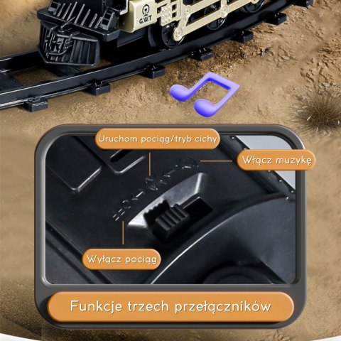 WOOPIE Klasyczny Pociąg Parowy Lokomotywa Tor XXL WOOPIE Klasyczny Pociąg Parowy Lokomotywa Tor XXL