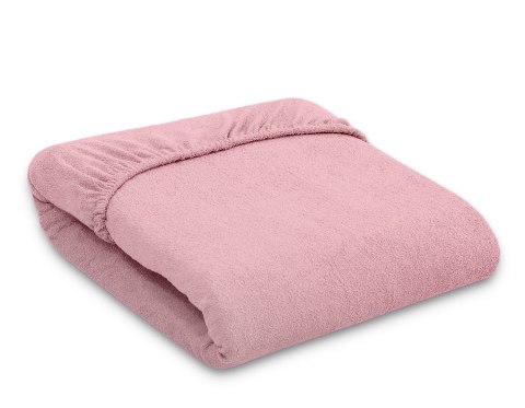 Prześcieradło frotte z gumką do łóżeczka 140x70cm - brudny róż Prześcieradło frotte z gumką do łóżeczka 140x70cm - brudny róż