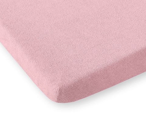 Prześcieradło frotte z gumką do łóżeczka 140x70cm - brudny róż Prześcieradło frotte z gumką do łóżeczka 140x70cm - brudny róż