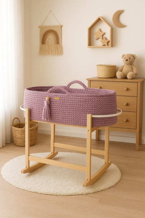 Kosz Mojżesza BOHO Handmade z kołyską - lawendowy Kosz Mojżesza BOHO Handmade z kołyską - lawendowy
