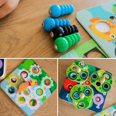 TOOKY TOY Drewniana Gra Zręcznościowa 2w1 Wyciągnij Robaczki dla Dzieci TOOKY TOY Drewniana Gra Zręcznościowa 2w1 Wyciągnij Robaczki dla Dzieci