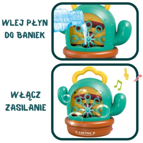 WOOPIE Kaktusowa Elektryczna Maszyna Do Bąbelków Efekty Dźwiękowe i Świetlne WOOPIE Kaktusowa Elektryczna Maszyna Do Bąbelków Efekty Dźwiękowe i Świetlne