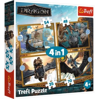 Puzzle 4w1 Jak wytresować smoka Smocze dni Trefl 34678