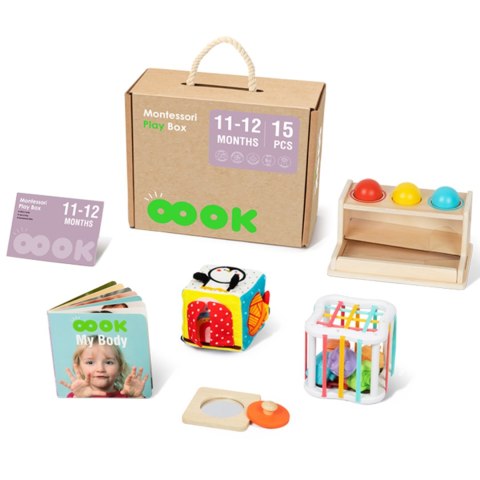 Tooky Toy TOOKY TOY Box Pudełko XXL Montessori Edukacyjne 5w1 Sensoryczne 11-12 Mies