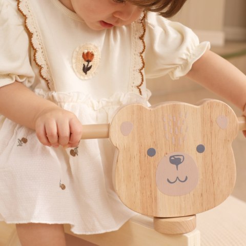 VIGA PolarB Drewniany Jeździk Miś Brunatny Miękkie Koła