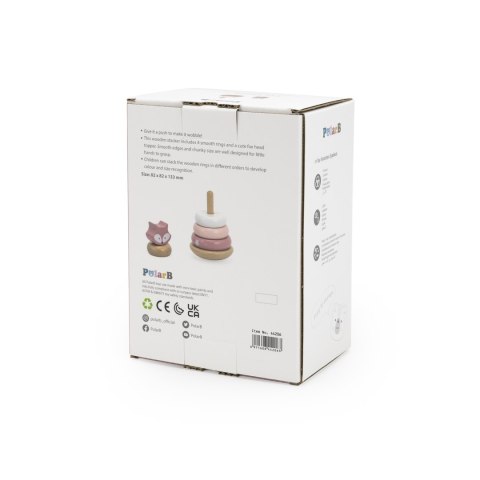 Viga Toys VIGA PolarB Drewniana Piramidka Edukacyjna - Lisek