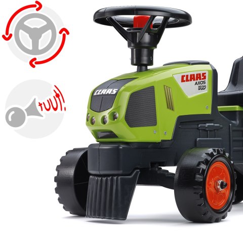 FALK FALK Traktorek Baby Claas Axos 310 Zielony z Przyczepką od 1 roku