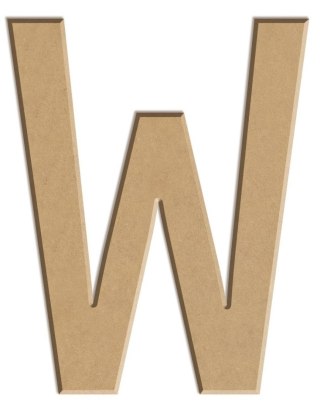 Litera płaska W z MDF H: 10 cm