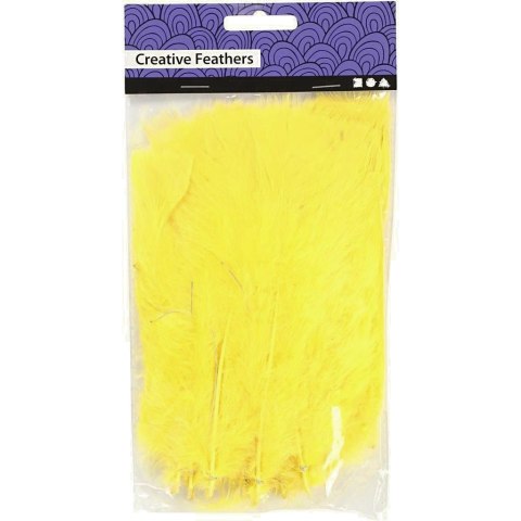 Pióra w kępkach żółte L: 11-17cm 18 szt.