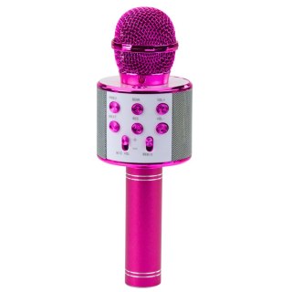 Mikrofon Bezprzewodowy Karaoke Z Głośnikiem Bluetooth Różowy