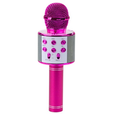Mikrofon Bezprzewodowy Karaoke Z Głośnikiem Bluetooth Różowy