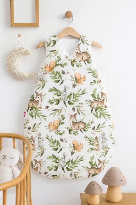 Śpiworek niemowlęcy całoroczny ocieplany 75 cm- woodland green Bobono