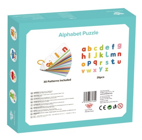 Tooky Toy TOOKY TOY Puzzle Alfabet Montessori Nauka Literek Słów Zwierzątka 57 el.