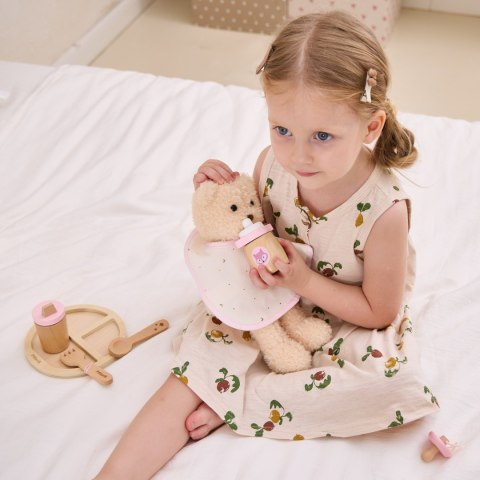 Viga Toys VIGA PolarB Drewniany Zestaw do Karmienia Lalki Torba - z Butelką i Śliniaczkiem