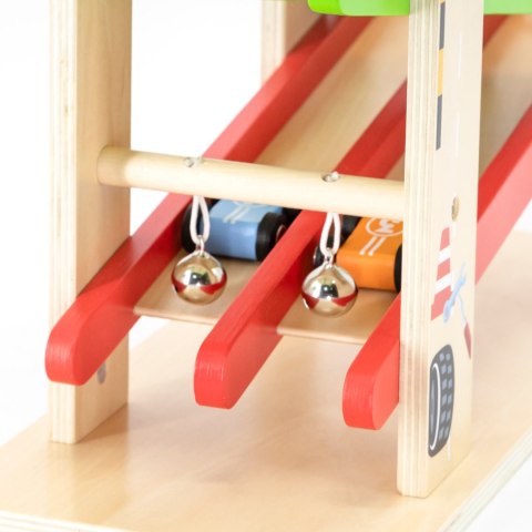 Viga Toys VIGA Drewniana Podwójna Zjeżdżalnia Dla Samochodzików Tor Wyścigowy