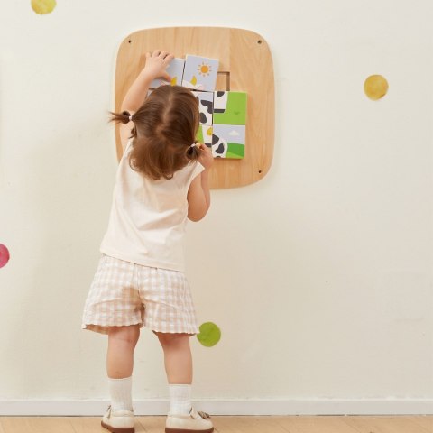 VIGA Drewniana Tablica Manipulacyjna Sensoryczna Układanka Obrazkowa