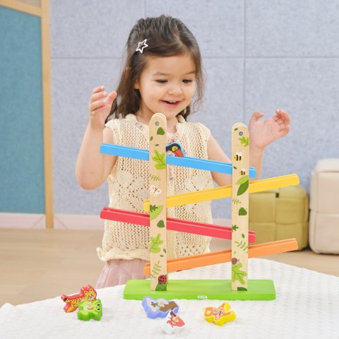 VIGA Drewniana Zjeżdżalnia dla Zwierzątek Dżungla 7 el.