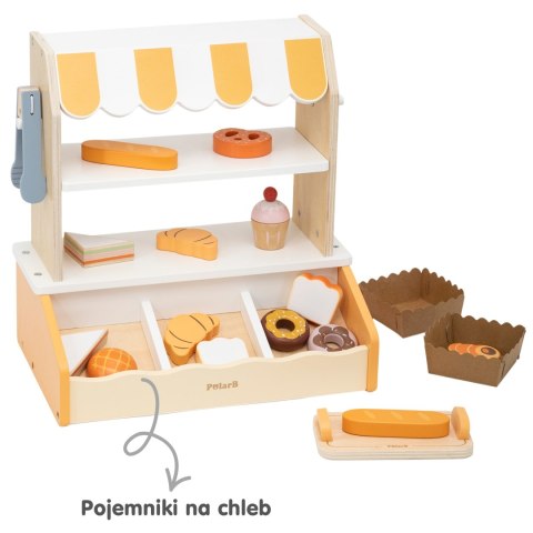 VIGA Drewniana Mini Piekarnia Sklepik Stragan z Wypiekami 16el.