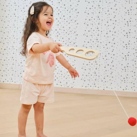 VIGA Drewniany Zestaw Paletek do Gry Złap Piłkę z Punktacją