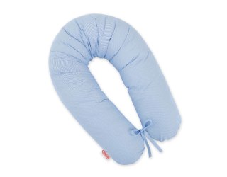 Bawełniana poszewka do poduszki ciążowej Longer - Paseczki niebieskie