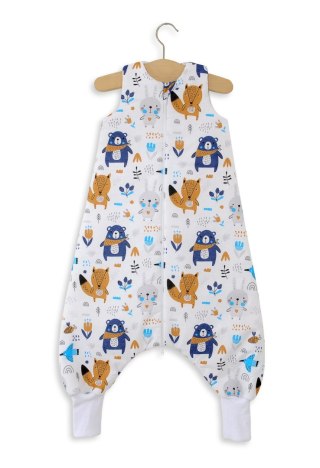 Śpiworek dla dzieci z nogawkami bawełniany ocieplany L 9-24 mcy TOG 2.5 - misie granatowe