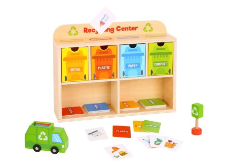 Tooky Toy TOOKY TOY Drewniane Centrum Recyklingu Edukacyjny Sorter