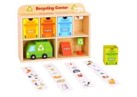 Tooky Toy TOOKY TOY Drewniane Centrum Recyklingu Edukacyjny Sorter