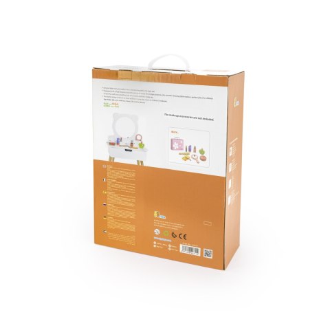 Viga Toys VIGA Duża Toaletka Drewniana Biała z Lustrem i Krzesełkiem