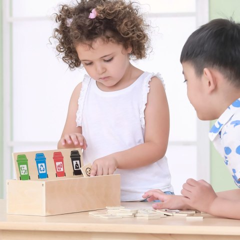 Viga Toys VIGA Układanka Gra edukacyjna drewniana do nauki sortowania śmieci