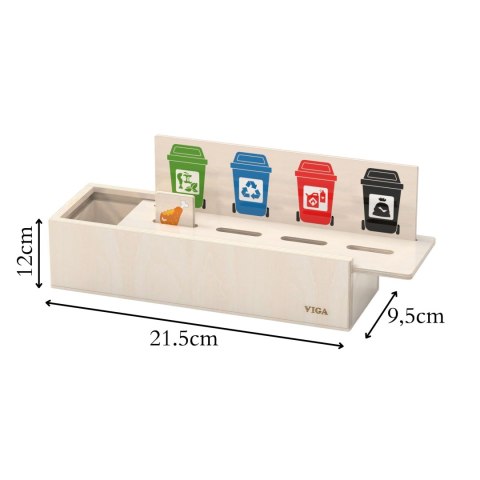 Viga Toys VIGA Układanka Gra edukacyjna drewniana do nauki sortowania śmieci